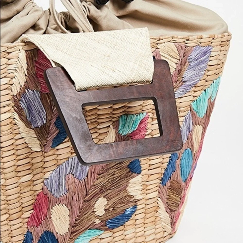 NWOT Anthropologie Aranaz Louise Straw Tote - Picture 7 of 13